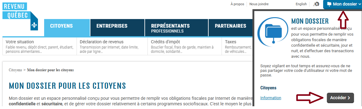 Logo Mon Dossier Revenu Québec